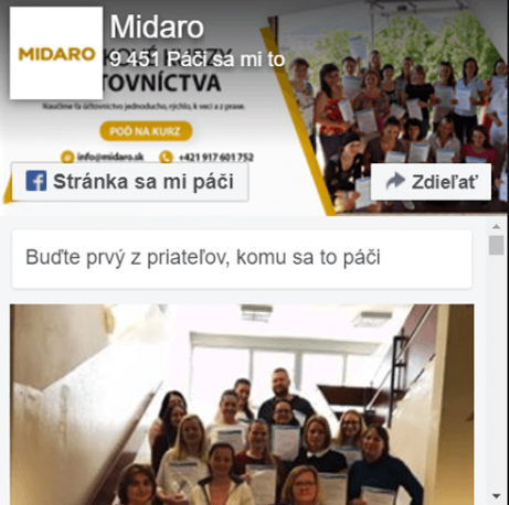 Nájdete nás aj na Facebooku - MIDARO